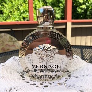 Versace Eros Pour Femme perfume 3.4 oz bottle -USED